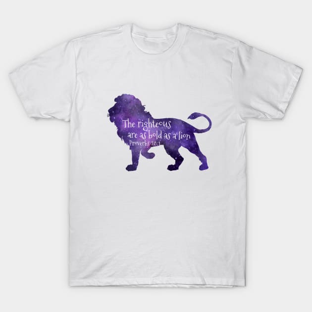 The righteous are as bold as a lion Proverbs 28 1 T-Shirt by TheJollyMarten